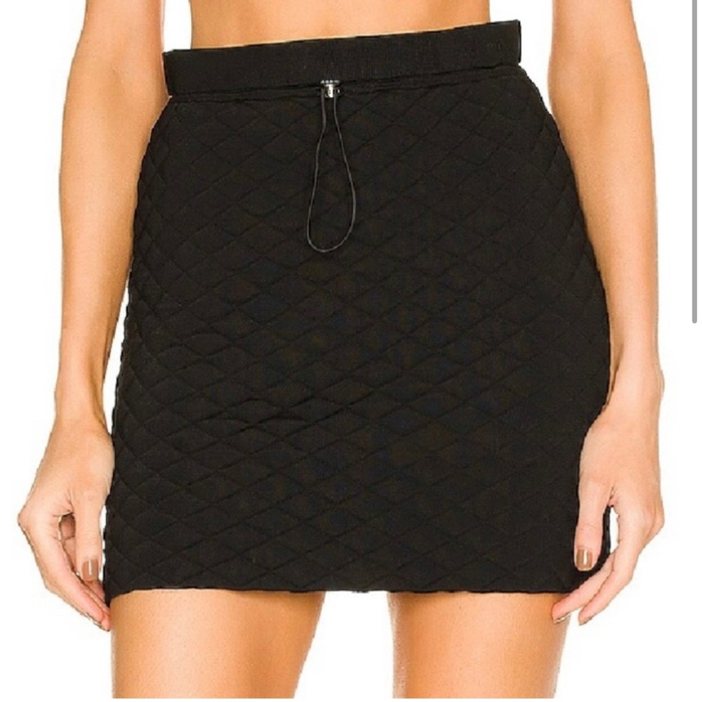NEW HELMUT LANG  BLACK QUILTED MINI SKIRT